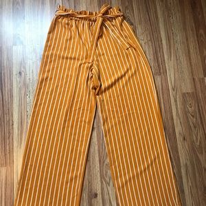 Mustard stripe high waisted palozzo pants